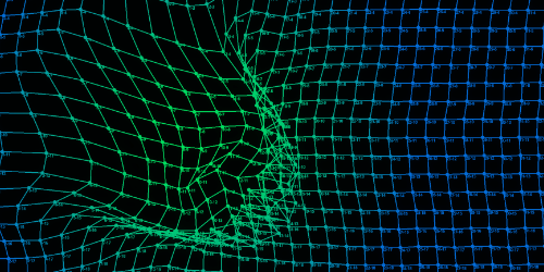 Spring grid reacting to a directional force